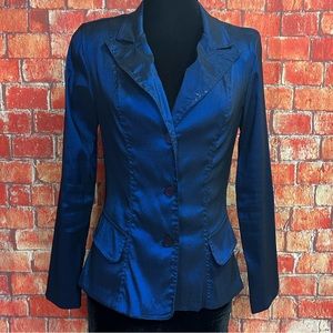 La Belle Vintage Metallic‎ Blue Blazer